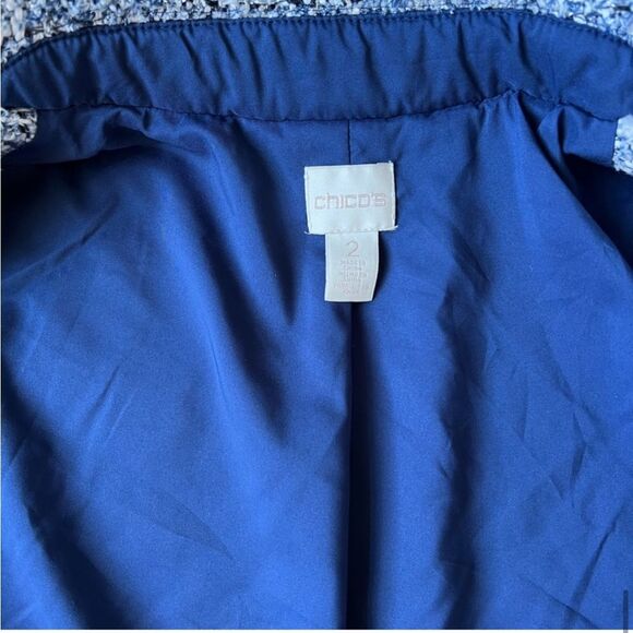 Chicos Open Front Tweed Jacket Size 2 - Picture 9 of 11